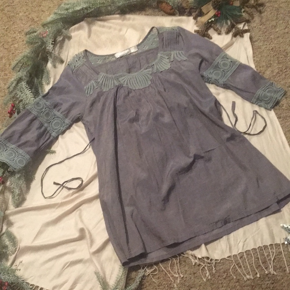 Urban mango XL women’s blouse gray and blue